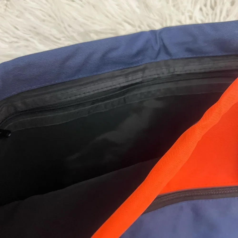 Orange and Navy Drawstring Bag